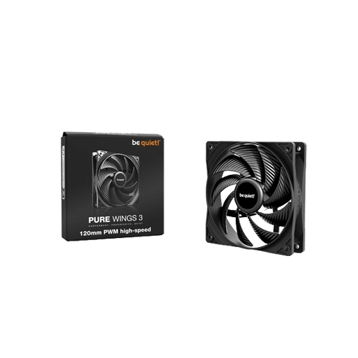 Be Quiet Pure Wings 3 PWM High Speed 120mm Chassis Fan in Black